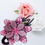 FLOWER DESIGN RETRO RHINESTONE LADIES HAIR CLAW CLIP/PIN (COMES IN 4 DIFFERENT DESIGNS) - Image 5