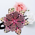 FLOWER DESIGN RETRO RHINESTONE LADIES HAIR CLAW CLIP/PIN (COMES IN 4 DIFFERENT DESIGNS) - Image 6
