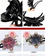 FLOWER DESIGN RETRO RHINESTONE LADIES HAIR CLAW CLIP/PIN (COMES IN 4 DIFFERENT DESIGNS) - Image 7