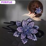 FLOWER DESIGN RETRO RHINESTONE LADIES HAIR CLAW CLIP/PIN (COMES IN 4 DIFFERENT DESIGNS) - Image 2