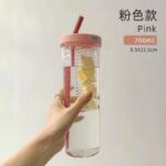 700ML PLASTIC WATER BOTTLE/FRUIT INFUSER WITH STRAW 🔆 Fruit Infuser  🔆 Tea Juice Cup 🔆 Portable Fitness Sport Outdoor 🔆 No Gender/Age Barrier - Children & Adult Drinking Bottle - Image 2