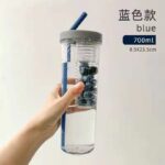 700ML PLASTIC WATER BOTTLE/FRUIT INFUSER WITH STRAW 🔆 Fruit Infuser  🔆 Tea Juice Cup 🔆 Portable Fitness Sport Outdoor 🔆 No Gender/Age Barrier - Children & Adult Drinking Bottle - Image 5