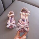 EVELYN BEADED SEQUENCE BOW GIRLS SHOE