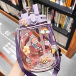 1300ML CUTE BIG BELLY SINGLE WATER BOTTLE WITH CHARACTER STICKER - Image 4