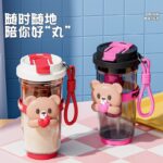 600ML PORTABLE HEAT RESISTANCE BOTTLE WITH STRAW - Image 3