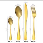24PCS GOLD CUTLERY SET WITH STAND - Image 3