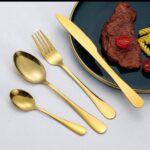 24PCS GOLD CUTLERY SET WITH STAND - Image 4