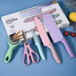 5PC MINI KITCHEN KNIFE SET,SKIN PEELER AND KITCHEN SCISSORS - Image 3