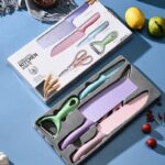 5PC MINI KITCHEN KNIFE SET,SKIN PEELER AND KITCHEN SCISSORS - Image 4