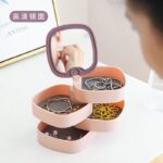 4 LAYERS ROTATING JEWELRY ORGANIZER WITH MIRROR - Image 2