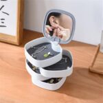 4 LAYERS ROTATING JEWELRY ORGANIZER WITH MIRROR - Image 4