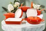 7PCS HIGH QUALITY DURABLE THICK HEAVY ENAMEL CAST IRON COOKWARE / POT SET (CHEF STANDARD) 

(5 COLOR AVAILABLE: to be randomly selected) - Image 4