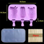 ICE CREAM SILICON MOLD WITH 50 WOODEN STICK - Image 2