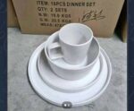 16PCS EUROPEAN LUXURY FINE CERAMIC STONEWARE DINNER SET (4 Serving plate 4 Side plate 4 Soup bowls 4 Cups) - Image 3