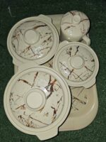 SERVING BOWL, TRAY & CUP … COMPLETE SET WITHOUT CUP