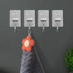 10PC STAINLESS STEEL ADHESIVE WALL HOOK  for Bathroom,Kitchen,Cloth,Towel organizer and more - Image 2