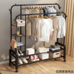 68KG METAL HEAVY DUTY FLOOR FOLDABLE INDOOR DOUBLE POLE CLOTHE HANGER/RACK (METAL ALTHOUGH)