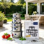 KORKMAZ 10PCS STAINLESS  STEEL  COOKWARE SET